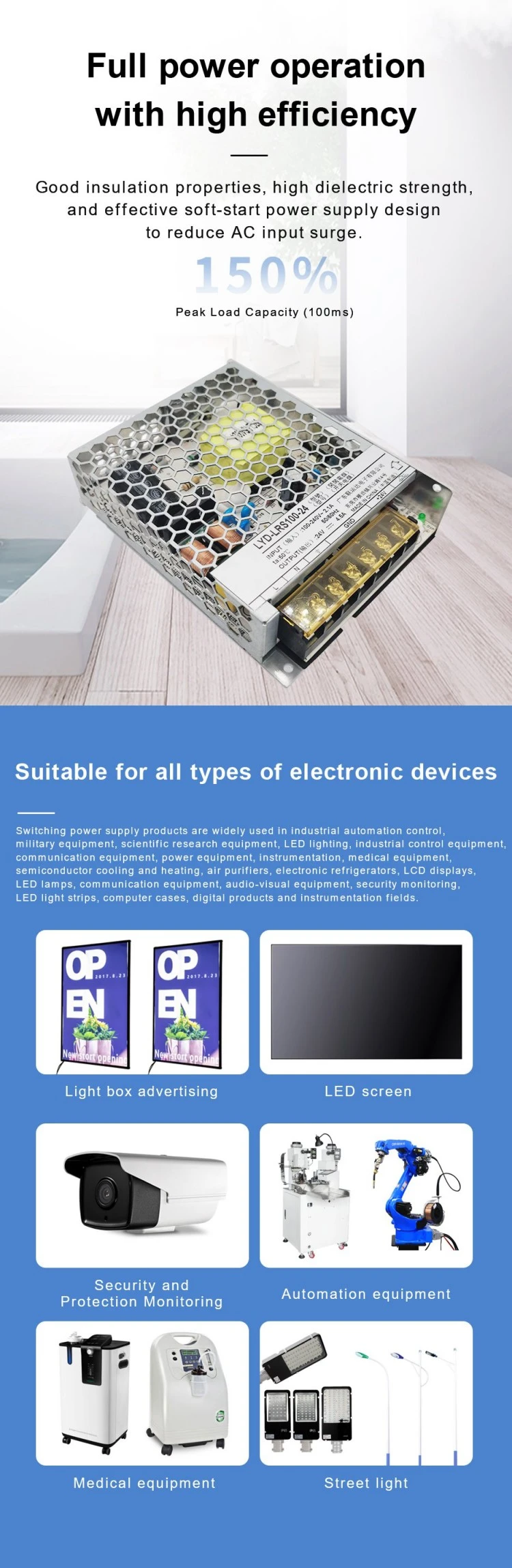 100W Aluminum switching power supply